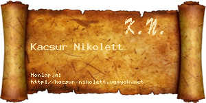 Kacsur Nikolett névjegykártya