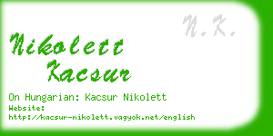 nikolett kacsur business card